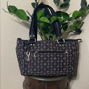 Fossil Black and Brown Handbag